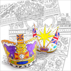 COL001 Royal Colour-in Crowns Hats and Tiaras
