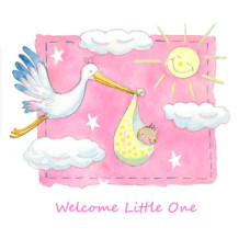 JC063 Welcome Little One (Pink) greeting card