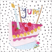 A038 Yum Birthday Cake greeting card