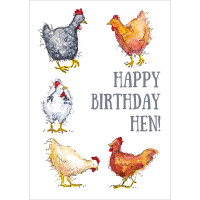 B013 Happy Birthday Hen card