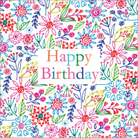 FP6262 Happy Birthday Flower Doodles
