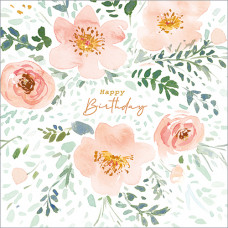FP6273 Happy Birthday (Peach Roses)