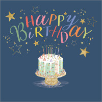 FP6277 Cake & Stars (Happy Birthday)