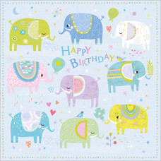 FP6307 Happy Birthday Elephants card
