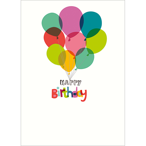 FP7057 Floating Balloons Happy Birthday card by Nicola Evans| The Card Club
