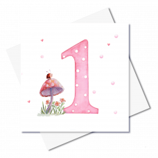 JC012 Ladybird 1st Birthday card