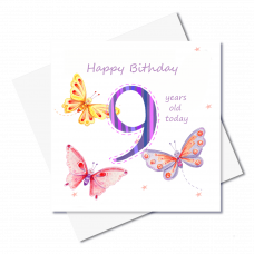 JC013 9 Butterflies birthday card