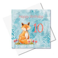 JC016 10 Foxy Birthday card