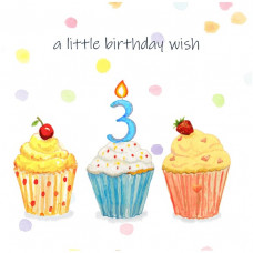 JC043 Little Wishes 3rd Birthday card