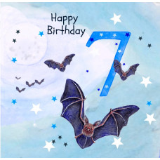 JC044 Bats 7th Birthday card