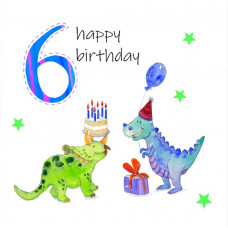 JC051 Dinosaur 6th Birthday card