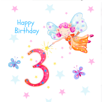 JC058 3 Fairy Wishes birthday card