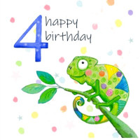 JC071 4th Birthday Chameleon card