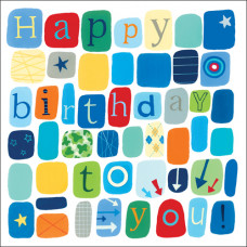 S154 Blue Happy Birthday