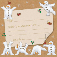 XN004s Snowmen Thank You Notecard (Single)