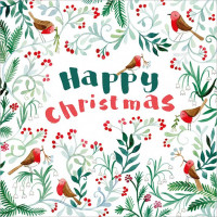 XC143 Happy Christmas Robins (Pk 8)