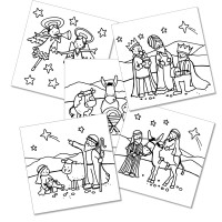 XMC010 Nativity Colour-in Cards (Pk 10)
