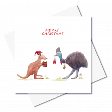 JC022 Kangaroo & Cassowary Christmas card