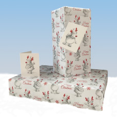 XGW023 Reindeer Gift Wrap (1 sheet + matching gift tag)