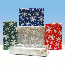 XGW027 Snowflakes on Green Gift Wrap (1 sheet + matching gift tag)