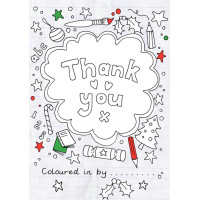 XCA02s Christmas Colour-in Thank You (Single) card