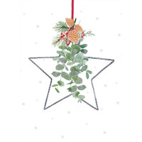 XCA08 Star With Eucalyptus (Pk 8) Christmas cards