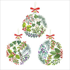 XCA011 3 Foliage Baubles  (Pk 8) cards