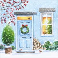 XCB08 Christmas Door (Pk 8) Christmas cards