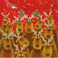 XCB11Reindeer and Mistletoe (Pk 8) Christmas cards