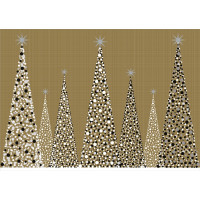 XCB14 Gold Trees (Pk 8) Christmas cards