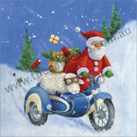 XCC03 Santa Sidecar Christmas Cards (Pk 8)