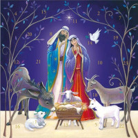 XAC004 Nativity Animals Advent Card