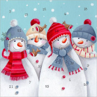 XAC01S Four Snowmen Advent Card
