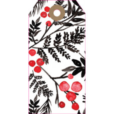 XGT016 Black and Red Berries Gift Tag 