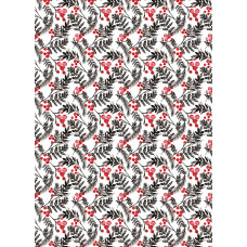 XGW016 Black and Red Berries Gift Wrap (1 sheet)