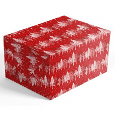XGW019 White Trees on Red Gift Wrap (1 sheet)