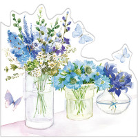 FP6003 Three Flower Jars (Blue)