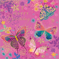FP6332 Pink Butterflies greeting card