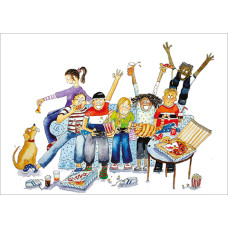 B027 Sofa Games greeting card