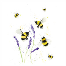 A010 Bees and Lavender greeting card