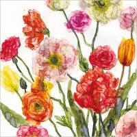 A043 Ranunculus and Poppies greeting card