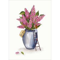 B004 Vase of Lilacs greeting card