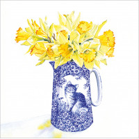 FP5190 Daffodils in Blue Vase card