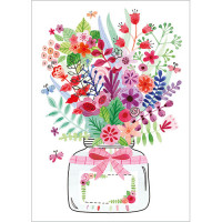 FP7059 Glass Jar of Flowers