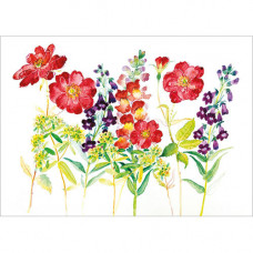 FP7104 Floral (Study in Red) greeting card