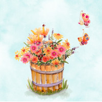 JC072 Bucket Blossoms card