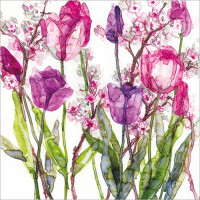 A040 Tulips with Blossoms greeting card