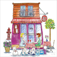 A055 Street Café greeting card