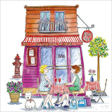 A055 Street Café greeting card