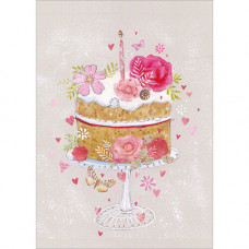 FP7100 Cake (Pink Floral) greeting card